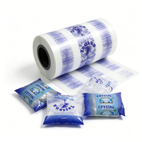 Rouleau de film pour sachet d'eau avec logo personnalisé, 500 ml, film d'emballage souple et transparent, emballage résistant à l'humidité pour les boissons