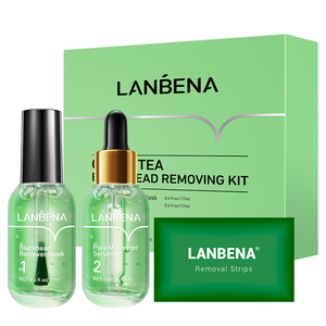 Kit de Eliminación de Puntos Negros con Té Verde LANBENA al por Mayor, Mascarilla Nasal, Tiras para Poros, Suero Reafirmante de Poros, Envío Gratuito - Product Image 6