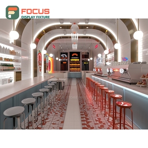 Refined Coffee Merchandise Display Rack Tempered Glass Front Takeaway Pickup Area Coffee Bar Display Rack - Product Image 6