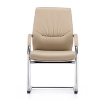 Chaise de bureau exécutive en cuir moderne avec hauteur réglable, design ergonomique, pied fixe pour la maison et le bureau