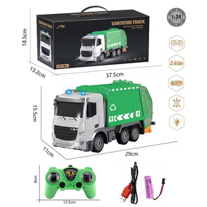 Nuevo eléctrico 2,4g 6 canales ingeniería Control remoto coche volcado saneamiento basura reciclaje vehículos de juguete Rc camión para niños - Product Image 3