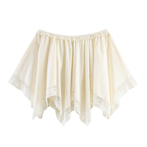 MYST&ZA Débardeur Femme Vintage Tissé Écologique 100% Polyester Été 2026 Sexy Épaules Dénudées Dentelle Superposée 5107005 - Product Image 1