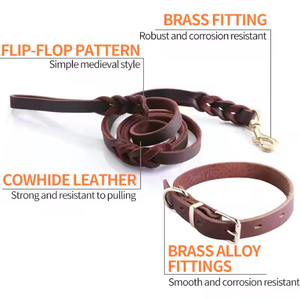 Top Layer Rindsleder Kupfers chnalle Traktion sseil Mittlere und große Hunde trainings kette Deutscher Schäferhund Wettkampf Traktion gürtel - Product Image 5