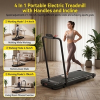 Tapis roulant pliable 2-en-1 ultra-fin avec écran LED pour la maison et le bureau