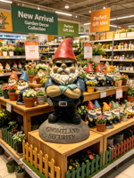 Statue de gnome de jardin Gnomeland Security, gnome policier cool avec design à bras croisés, artisanat en résine durable pour la décoration intérieure et extérieure.
