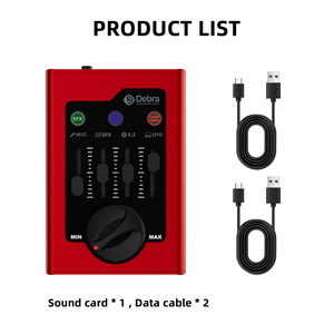Debra - Table de mixage audio DSP multifonctionnelle avec interface carte son, réverbération, réponse en fréquence réglable 80Hz-15kHz, pour voix et direct, compatible 2 appareils - Product Image 4