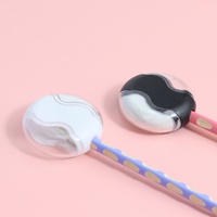 Taille-crayon manuel à un trou avec gomme, design géométrique, en ABS, fabriqué en Chine FK9685 pour les élèves du primaire