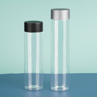 Bouteille d'eau en plastique PET vide de forme carrée personnalisée de 380 ml/480 ml avec bouchon à vis recyclable imprimé à l'écran