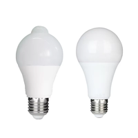 Bombilla LED inteligente con sensor de infrarrojos, sensor de movimiento del cuerpo humano PIR, E27 7/9/12W, control de sonido y luz del pasillo de la escalera
