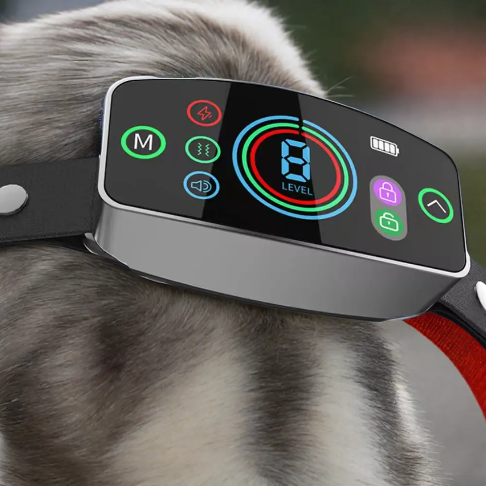 スマート自動樹皮制御犬の首輪無衝撃機能LEDトレーニングカラーバックル樹皮防止装置なしリモコン