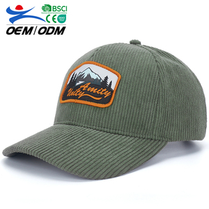 Casquette de baseball unisexe <span class=keywords><strong>en</strong></span> velours côtelé vert, réglable, style vintage, décontractée, personnalisable, pour le sport et la randonnée <span class=keywords><strong>en</strong></span> extérieur - Product Image 1