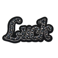 Patchs perlés de logo de lettres de conception personnalisée de haute qualité pour les vêtements
