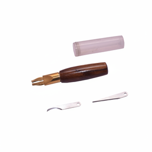 Juego de cuchillos de cuero industrial Hoja de acero con mango de madera Herramientas de corte diseñadas específicamente - Product Image 1