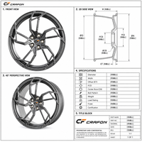 Jantes de voiture CF 5x112 66.5 pour Lucid Air Sapphire, jantes monobloc forgées sur mesure, à profil décalé