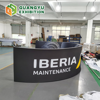 Structures suspendues personnalisées pour stands d'exposition, enseignes suspendues circulaires en tissu imprimé, bannières de plafond pour salons professionnels, Sky Tube Recycle