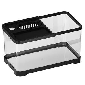 Petit aquarium rectangulaire écologique avec filtration et oxygénation intégrées, transparent, pour poissons rouges, idéal pour la maison et le patio. - Product Image 6