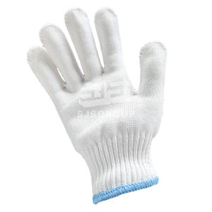 Venta caliente 40g 50g tejido barato seguridad algodón blanco guantes de trabajo algodón tejido guante protector - Product Image 3
