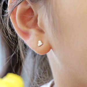 Dylam New Arrival Hypoallergenic Nickel Free 925 Sterling <b>Silver</b> Kid Children 5A CZ Cubic Zirconia Heart Shape <b>Stud</b> Earrings - Product Image 4