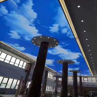 Film de plafond extensible en PVC de qualité en nuage, conception de tissu d'éclairage laminé à LED, prix fabricant pour maison et centre commercial