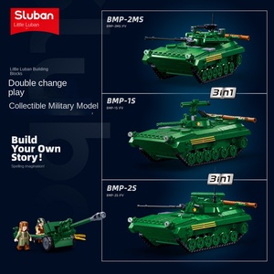 Sluban MBT tanque medio modelo militar adornos escala <span class=keywords><strong>1</strong></span>:<span class=keywords><strong>35</strong></span> bloques ensamblados bolsa B1135 juguetes transfronterizos hechos de plástico - Product Image 4