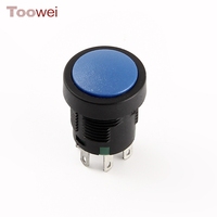 Interrupteur à bouton-poussoir momentané à verrouillage automatique TOOWEI 5A 125VAC, boîtier en plastique noir