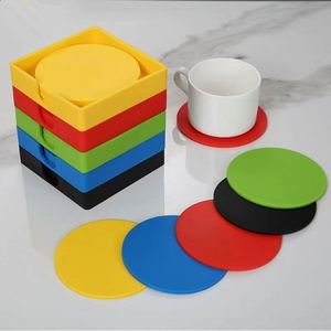 Factory Hot Selling Customation Soft Silicone Round Rubber <b>Coaster</b> for <b>Beer</b> Water Cup - Product Image 5
