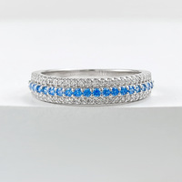 Bague Longlong en Argent S925 avec Diamants Paraiba, Nouvelle Collection 2025, Élégante et Polyvalente, Légère et Luxueuse, 3g, pour Femme