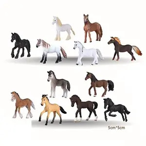 Mini cheval figurines assorties, 6cm, par sac, <span class=keywords><strong>jouets</strong></span> <span class=keywords><strong>miniatures</strong></span>, livraison gratuite, 6 pièces - Product Image 1