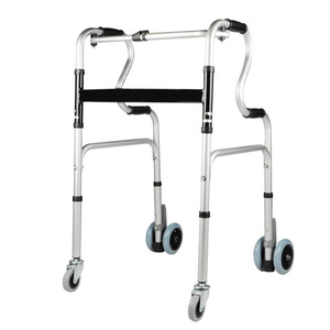 Adjustable Foldable Aluminum Alloy Walking Aid With Wheels For Home Use Legs Rehabilitation Walker <b>Rollator</b> Hebei Origin - Product Image 3