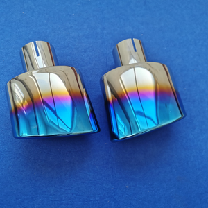 Tubo de escape ovalado de acero inoxidable 150 con punta <span class=keywords><strong>azul</strong></span> quemada de 304 MM, silenciador de coche, Punta final, accesorio de escape de rendimiento pulido - Product Image 3