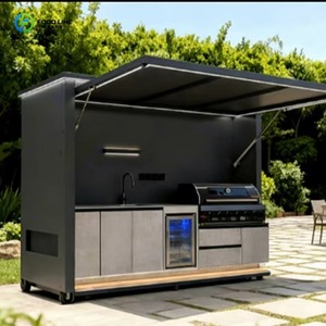 <span class=keywords><strong>Cuisine</strong></span> <span class=keywords><strong>extérieure</strong></span> modulaire moderne en alliage d'aluminium sur mesure, îlot barbecue portable, vente directe d'usine pour maison d'hôtes - Product Image 2