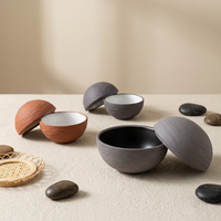 Bol en céramique personnalisable pour gastronomie moléculaire, style américain, émaillé, avec couvercle, écologique et compatible four