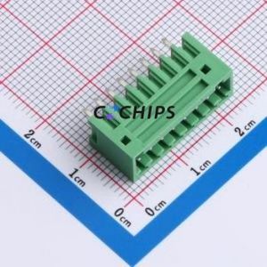 MX2EDGVC-2.54-08P-GN01-Cu-A Plug-in Terminal Block Through hole,P=2.54mm Board-to-Board / Socket - Closed 1x8P 2.54mm Green - Product Image 1
