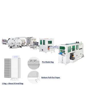 Double Layer Fully Automatic Napkin Paper Embossing Press Folding Cutting Packing Machine Factory Price