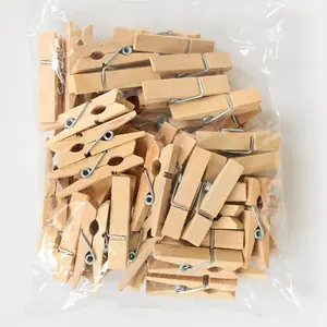 Hot verkaufen Natur Holz Wäsche klammer bedruckte Heringe Holzclip Wand dekorative Kunst Party liefert Wäsche klammern