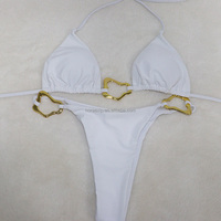 S729 Blanc Mignon Cheeky Bikinis Respirant Doux Chaud Sexy Fille Mini Bikini