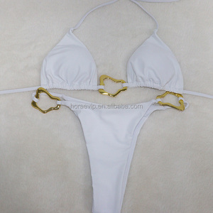S729 blanco lindo Cheeky Bikinis transpirable suave caliente Sexy Girl Mini Bikini - Product Image 3