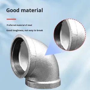 Tuyau de fonte malléable galvanisé à diamètre égal forgé à haute pression 90 connecteur fileté coudé DN15-DN100 de filetage interne - Product Image 2