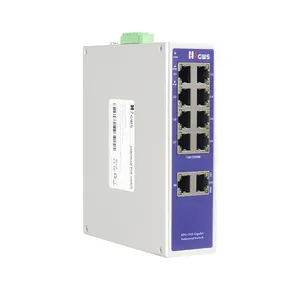 Gigabit 8 port endüstriyel Ethernet poe anahtarı ve 2 1000M base-t RJ45 portu Din-ray