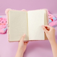 Fille école chat noeud papillon décoration Journal cahier doux flou tissu couverture avec serrure et clé Portable caractéristique