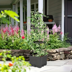 Raised Garden Bed <strong>Planter</strong> <strong>Box</strong> with <strong>Trellis</strong>, Tomato <strong>Planters</strong> for Climbing Plants Vegetable Vine Flowers Outdoor Patio - Product Image 6