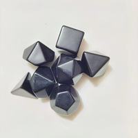 Dés à jouer polyédriques en acrylique noir à logo personnalisé, à angle droit, D4, D6, D8, D10, D20, pour RPG, DND, Dnd, dés vierges pour jeux de société