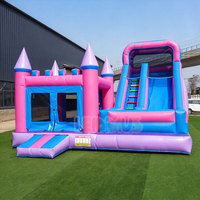 Château gonflable commercial pour enfants avec toboggan, idéal pour les fêtes et la location extérieure