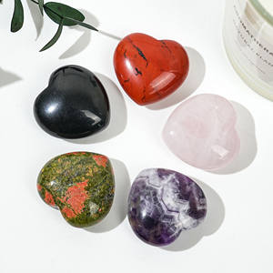 بيع بالجملة للحرف الكريستالية المنحوتة على شكل قلب من الحجر الطبيعي، 30 مم، منحوتات كريستالية صغيرة على شكل قلب للديكور - Product Image 6
