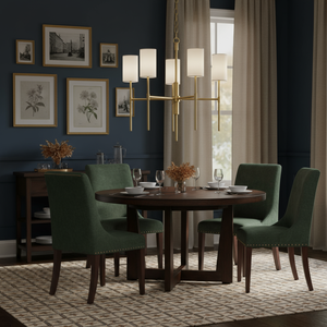 Lustre Olivia, cadre moderne en laiton satiné avec abat-jour en colonne de <span class=keywords><strong>lin</strong></span>, bras <span class=keywords><strong>lin</strong></span>éaires, plafonnier, <span class=keywords><strong>suspension</strong></span> à chaîne réglable - Product Image 2