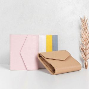 Custom X515 -1 Best Selling 18 Colored A6 Pebble Leather 6 Gold Ring Minimalist Agenda Planner Budget Binder Fly <b>Leaf</b> Avail - Product Image 4