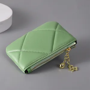 Nuevas carteras de bolsillo frontal de cuero suave para mujer, soporte de bolsillo con funda para monedas, billetera con clip para dinero con bloqueo Rfid