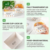 Cajas de Embalaje para Alimentos VVG OEM ODM, Impresión Personalizada, Cajas Gruesas para Huevos, Tostadas, Hamburguesas, Desayunos y Sándwiches