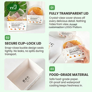 Cajas <span class=keywords><strong>de</strong></span> Embalaje para Alimentos VVG OEM ODM, Impresión Personalizada, Cajas Gruesas para Huevos, Tostadas, Hamburguesas, Desayunos y Sándwiches - Product Image 4