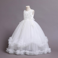 Robes de demoiselle d'honneur d'été pour mariage, robes de princesse en gaze brodée pour filles, jupe bouffante